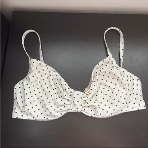 Lands’ End Women's white Polka Dot Twist Underwire Bikini  swim Top Sz 16 398419
